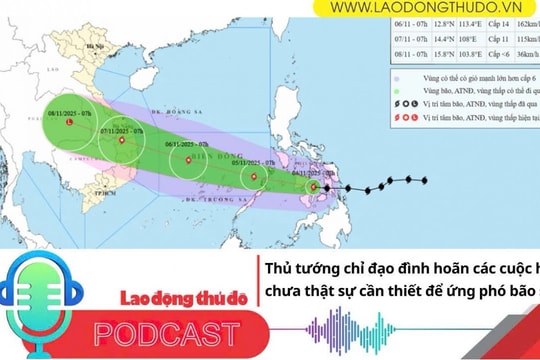 Điểm những tin nổi bật tối ngày 6/11/2025: Thủ tướng chỉ đạo đình hoãn các cuộc họp chưa thật sự cần thiết để tập trung ứng phó bão Kalmeagi