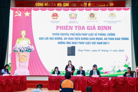 Xã Ứng Thiên: Phiên toà giả định giúp xây dựng môi trường học đường an toàn