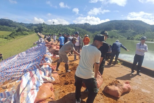 Lâm Đồng: Hồ thủy lợi Kay An cơ bản ổn định sau khi được gia cố