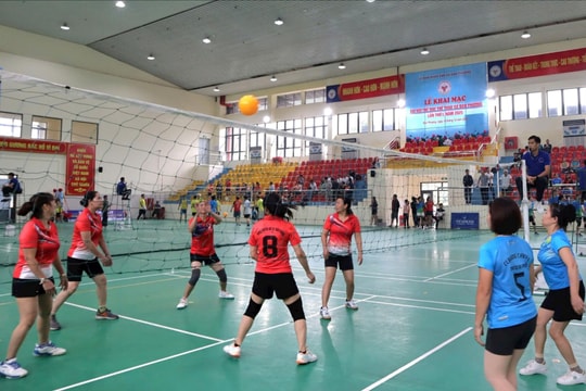 22 đội bóng tranh tài Giải bóng chuyền hơi xã Đan Phượng năm 2025