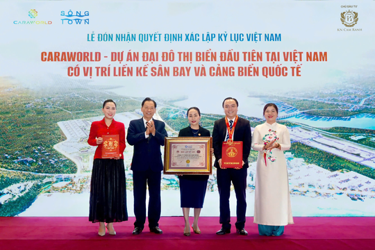 CaraWorld lập kỷ lục thứ 2 trong 6 tháng: Đại đô thị biển đầu tiên liền kề sân bay và cảng biển quốc tế