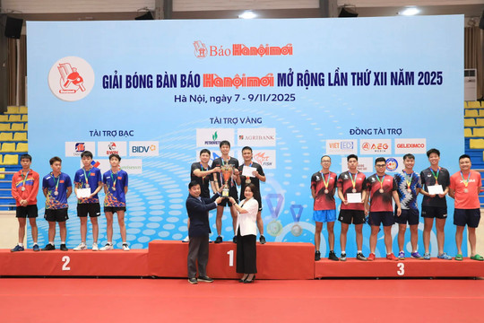 Bế mạc Giải Bóng bàn Báo Hànộimới mở rộng lần thứ XII