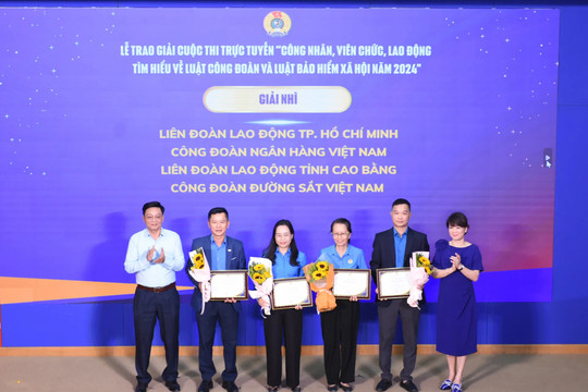 Trao giải cho 24 công nhân, viên chức, người lao động xuất sắc trong tìm hiểu pháp luật về lao động