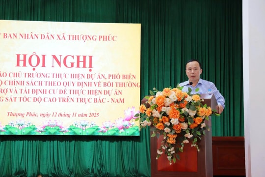 Xã Thượng Phúc thông qua chủ trương dự án đường sắt tốc độ cao Bắc - Nam