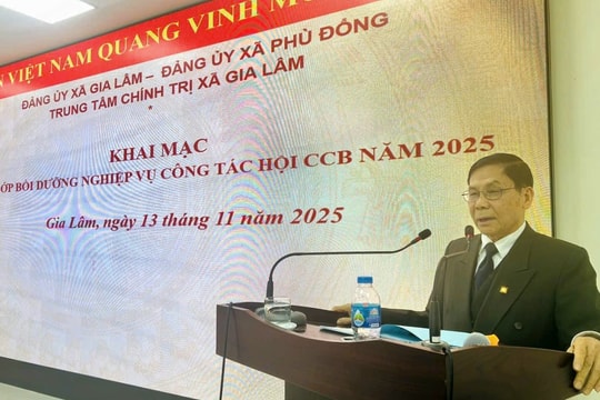 240 cán bộ, hội viên cựu chiến binh các xã Gia Lâm, Phù Đổng được bồi dưỡng nghiệp vụ