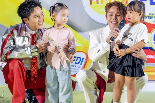 Anh Tú Voi, Võ Tấn Phát, Tăng Duy Tân, Dương Domic rất có dáng "ông bố bỉm sữa" khi giao lưu với fan nhí 