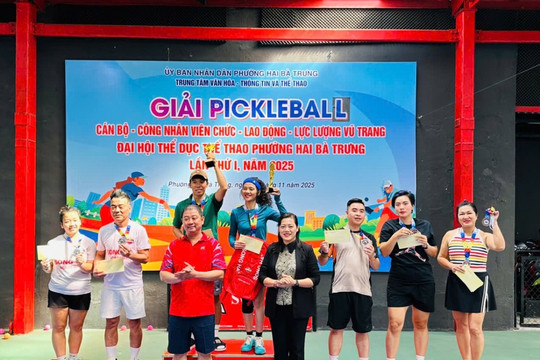 Giải Pickleball cán bộ, công nhân, viên chức, lao động và lực lượng vũ trang phường Hai Bà Trưng lần thứ I - 2025: Sôi nổi, ý nghĩa và lan tỏa tinh thần đoàn kết