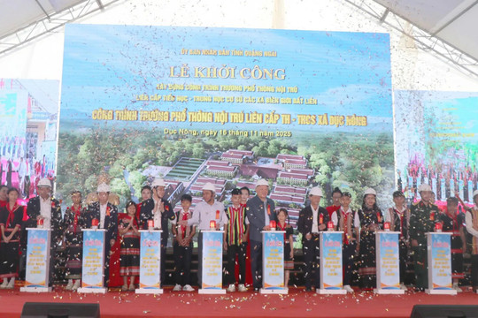 Quảng Ngãi khởi công đồng loạt 4 trường phổ thông nội trú liên cấp ở các xã biên giới