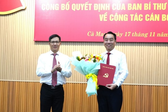 Chủ tịch UBND tỉnh Vĩnh Long được chỉ định giữ chức Phó Bí thư Tỉnh ủy Cà Mau