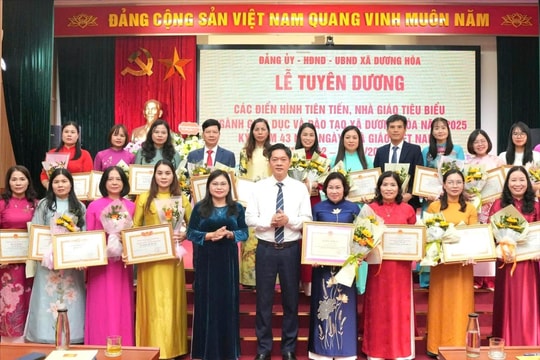 Nhiều tập thể, cá nhân ngành Giáo dục và Đào tạo xã Dương Hòa được khen thưởng