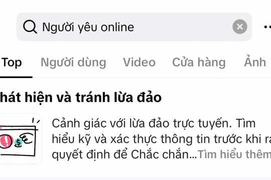 TikTok gửi cảnh báo lừa đảo trực tuyến trực tiếp trong ứng dụng