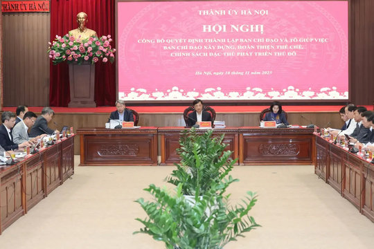 Bí thư Thành ủy Nguyễn Duy Ngọc làm Trưởng Ban Chỉ đạo xây dựng, hoàn thiện thể chế, chính sách đặc thù phát triển Thủ đô