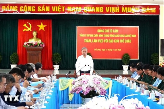 Tổng Bí thư Tô Lâm: Xây dựng Thổ Châu trở thành đặc khu biển đảo xanh - mạnh - bền vững