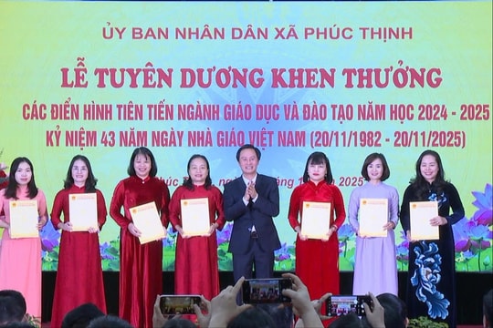 Phúc Thịnh tuyên dương, khen thưởng điển hình tiên tiến ngành Giáo dục năm học 2024-2025