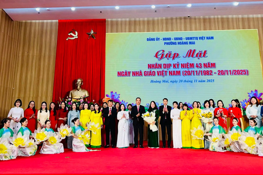 Phường Hoàng Mai tuyên dương các điển hình tiên tiến, nhà giáo tiêu biểu