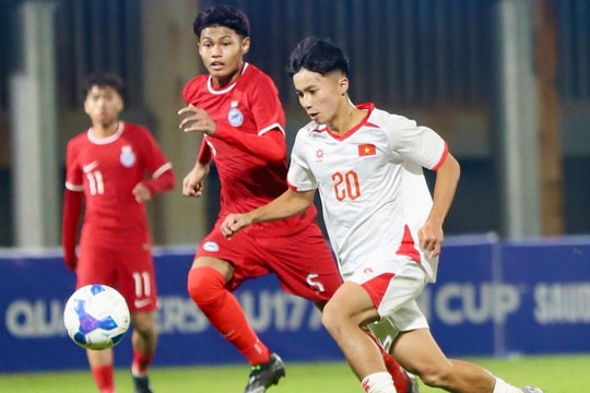 U17 Việt Nam thắng đậm U17 Singapore trong trận ra quân tại vòng loại U17 châu Á