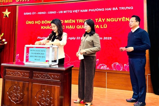 Các phường Hai Bà Trưng, Vĩnh Tuy: Hơn 70 triệu đồng hỗ trợ đồng bào miền Trung, Tây Nguyên
