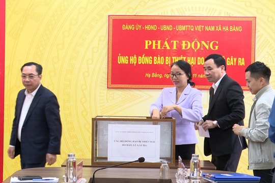 Xã Hạ Bằng: Phát động ủng hộ đồng bào miền Trung, Tây Nguyên bị ảnh hưởng mưa lũ