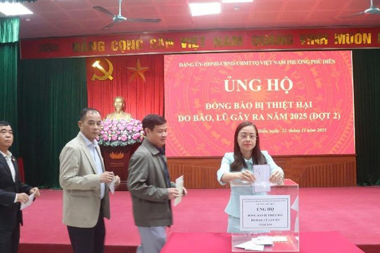Phường Phú Diễn phát động ủng hộ đồng bào bị thiệt hại do bão, lũ đợt 2