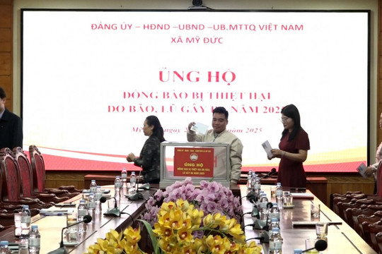 Ủy ban MTTQ Việt Nam xã Mỹ Đức phát động ủng hộ đồng bào miền Trung, Tây Nguyên