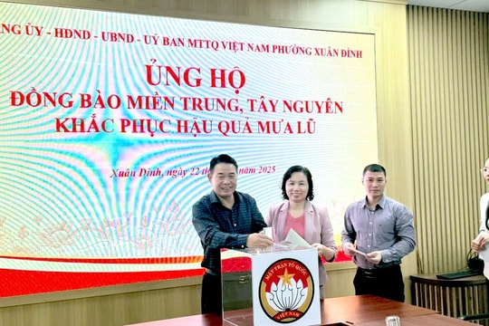 Phường Tây Tựu và Xuân Đỉnh đồng loạt phát động ủng hộ đồng bào miền Trung, Tây Nguyên bị mưa lũ