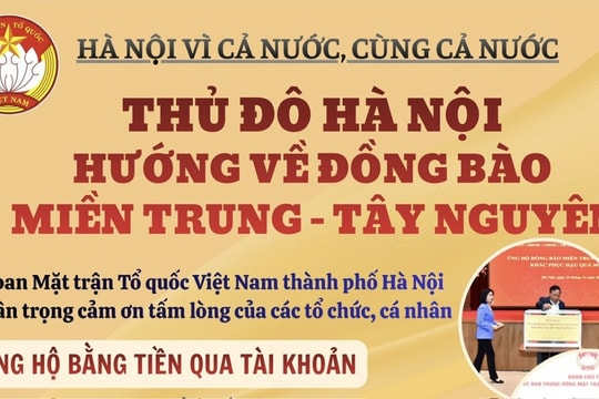 Hà Nội triển khai 2 hình thức tiếp nhận ủng hộ đồng bào miền Trung - Tây Nguyên