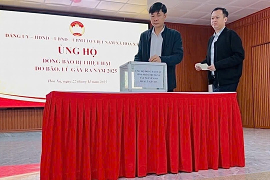 Xã Hoà Xá chung tay ủng hộ đồng bào bị thiệt hại do mưa lũ
