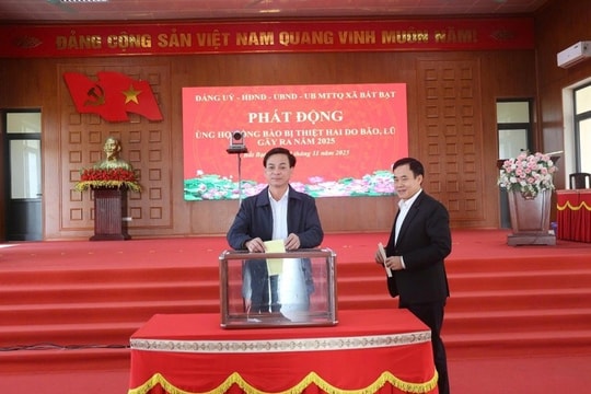 Xã Bất Bạt phát động ủng hộ đồng bào bị thiệt hại do bão, lũ