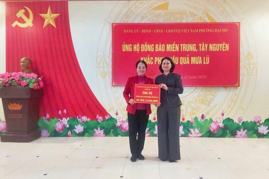 Phường Đại Mỗ ủng hộ đồng bào miền Trung, Tây Nguyên khắc phục hậu quả mưa, lũ