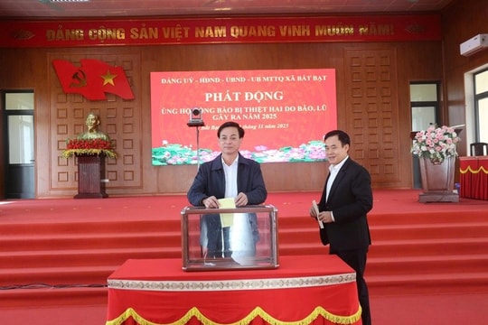 Xã Bất Bạt phát động ủng hộ đồng bào bị thiệt hại do bão lũ