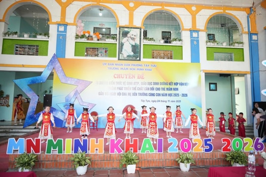 Trường Mầm non Minh Khai đẩy mạnh giáo dục dinh dưỡng và phát triển thể chất cho trẻ em