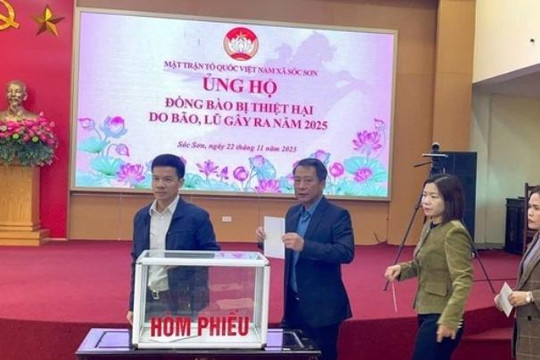 UB MTTQ Việt Nam xã Sóc Sơn tiếp nhận ủng hộ đồng bào vùng lũ miền Trung - Tây Nguyên đến ngày 15/12