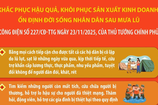 Khắc phục hậu quả, khôi phục sản xuất kinh doanh, ổn định đời sống Nhân dân sau mưa lũ