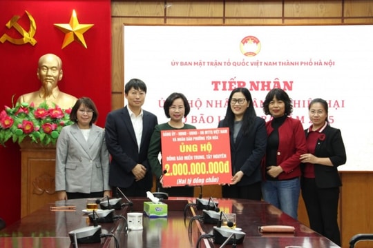 Hà Nội tiếp nhận hơn 22 tỷ đồng ủng hộ đồng bào vùng lũ