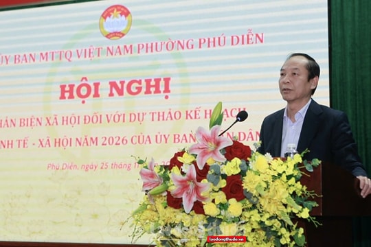 Ủy ban MTTQ Việt Nam phường Phú Diễn lấy ý kiến phản biện cho kế hoạch phát triển năm 2026