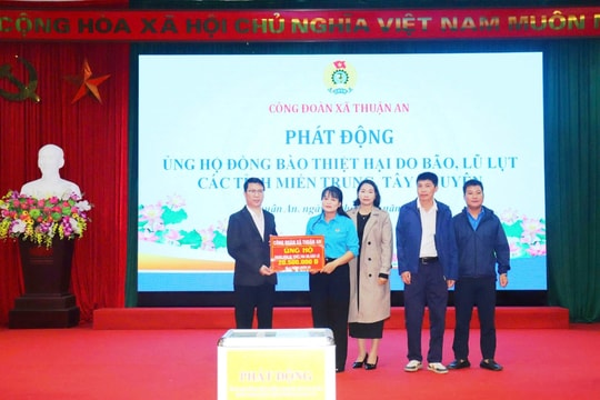 Xã Thuận An phát động ủng hộ đồng bào bị thiệt hại do lũ lụt các tỉnh miền Trung - Tây Nguyên