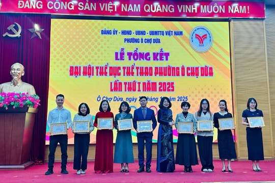 Phường Ô Chợ Dừa tổng kết Đại hội Thể dục thể thao lần thứ I
