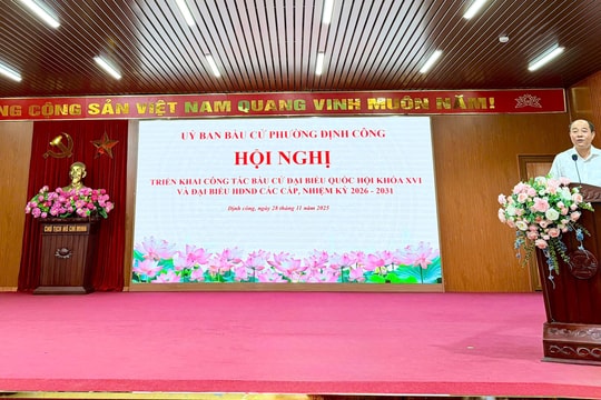 Phường Định Công triển khai công tác bầu cử đại biểu Quốc hội và đại biểu HĐND các cấp