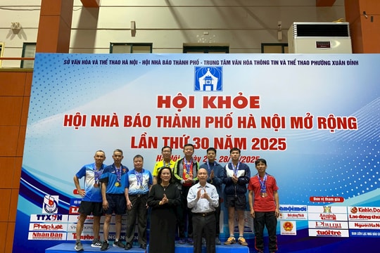 Báo Hànộimới đạt thành tích cao tại Hội khỏe Hội Nhà báo Hà Nội mở rộng năm 2025