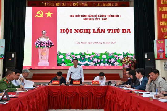 Đảng ủy xã Ứng Thiên triển khai nhiệm vụ trọng tâm giai đoạn 2025-2030