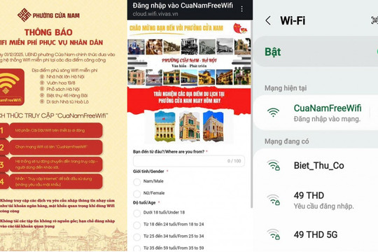 Phường Cửa Nam lắp hệ thống Wifi miễn phí phục vụ người dân