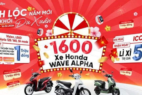Honda triển khai chương trình tặng 1.600 xe Wave Alpha cho khách hàng