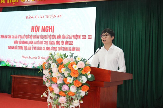 Xã Thuận An triển khai công tác bầu cử Đại biểu Quốc hội khoá XVI và đại biểu Hội đồng nhân dân các cấp nhiệm kỳ 2026-2031