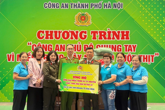 Công an xã, phường ( Hà Nội) Tiếp tục, sẻ chia, hướng về đồng bào miền Trung, Tây Nguyên