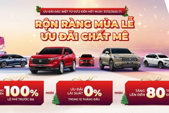 Honda ưu đãi đến 80 triệu đồng cho khách mua xe trong tháng 12/2025