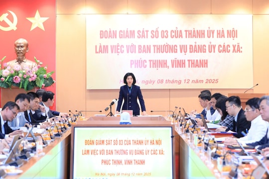 Chủ tịch HĐND TP Hà Nội Phùng Thị Hồng Hà giám sát tại xã Phúc Thịnh, Vĩnh Thanh