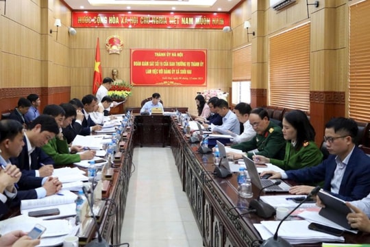 Đoàn giám sát số 16 của Ban Thường vụ Thành ủy Hà Nội làm việc với xã Suối Hai