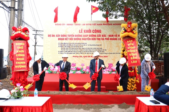 Phường Hoàng Liệt khởi công tuyến đường giáp đường sắt Bắc - Nam và hồ Linh Đàm