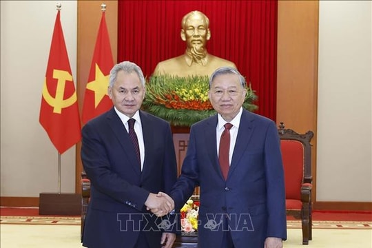 Tổng Bí thư Tô Lâm tiếp Thư ký Hội đồng An ninh Liên bang Nga