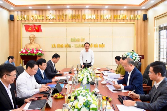 Trưởng ban Nội chính Thành ủy Hà Nội Trần Đình Cảnh giám sát tại xã Ứng Hòa
